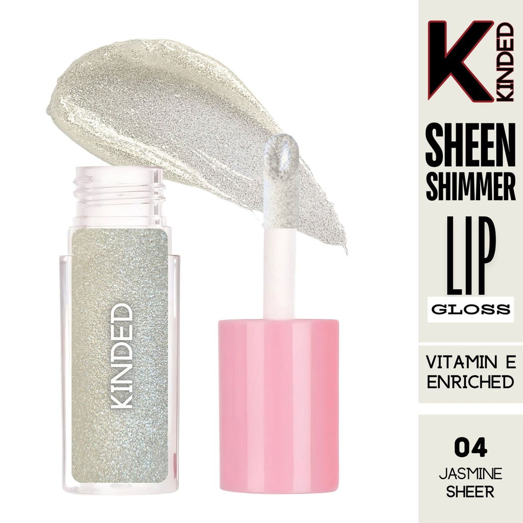 KINDED Sheen Shimmer Lip Gloss - 04 Jasmine Sheer