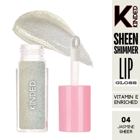 KINDED Sheen Shimmer Lip Gloss - 04 Jasmine Sheer