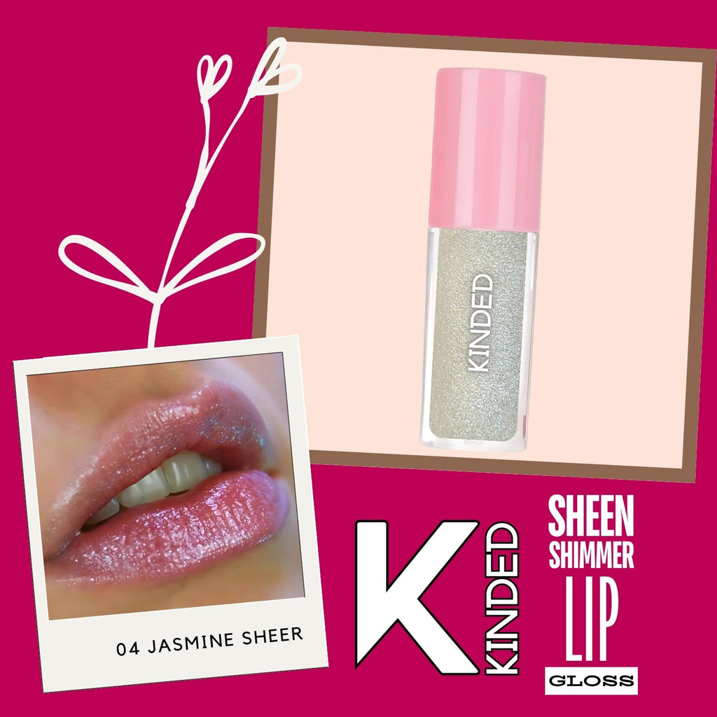 KINDED Sheen Shimmer Lip Gloss - 04 Jasmine Sheer