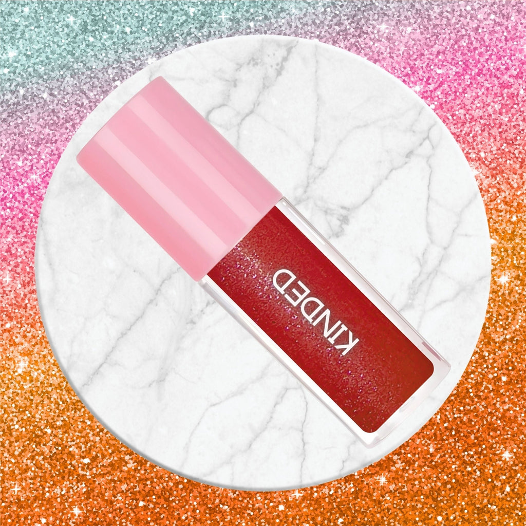 KINDED Sheen Shimmer Lip Gloss - 05 Hibiscus Red