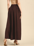 TAG 7 Women Rayon Flared Palazzos