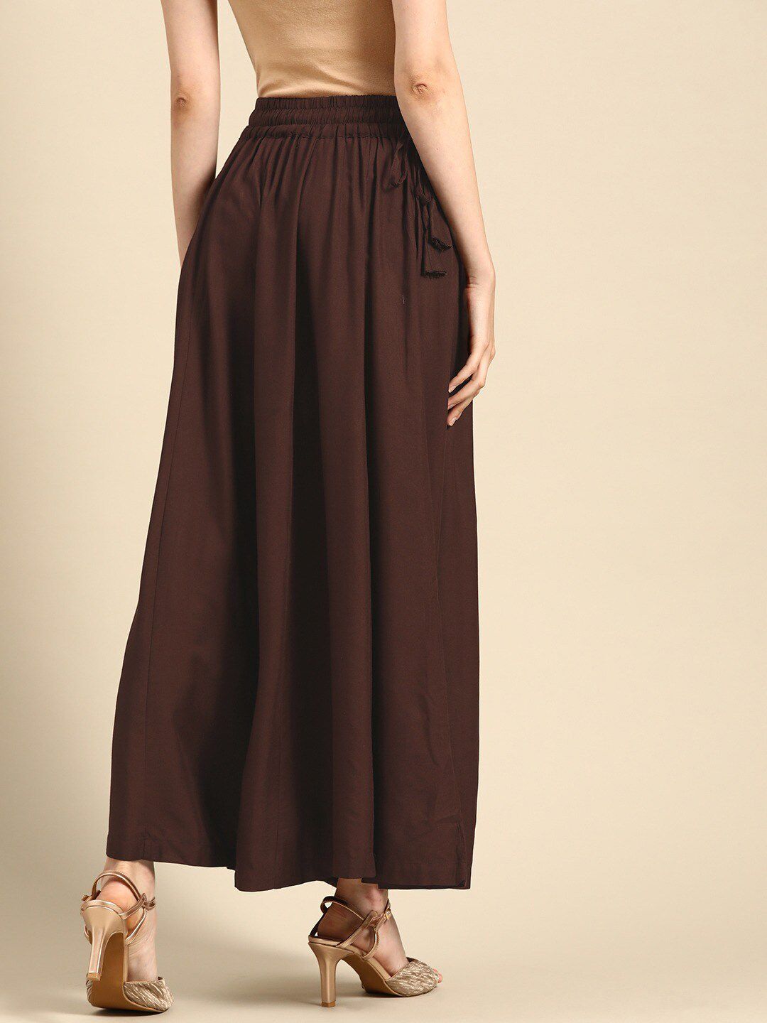 TAG 7 Women Rayon Flared Palazzos