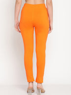 TAG 7 Set Of 2 Beige & Orange Solid Leggings