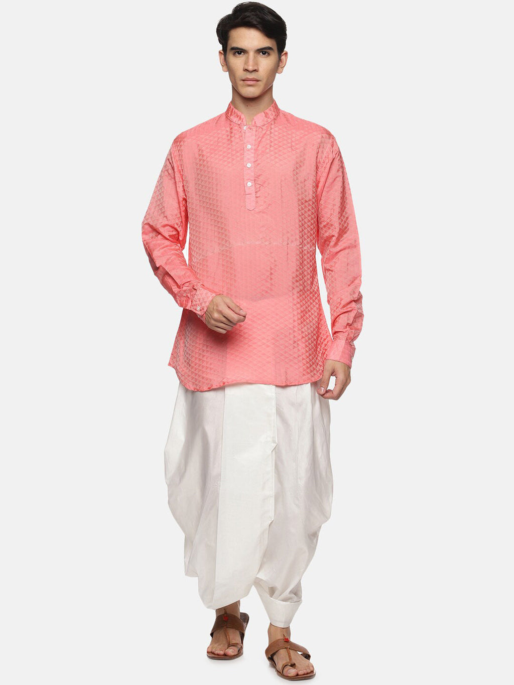 Sethukrishna Men Red Striped Kurta with Dhoti Pants - Distacart