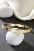 NVR Men's Gold-Plated Stainless Steel Kada Bracelet - Distacart