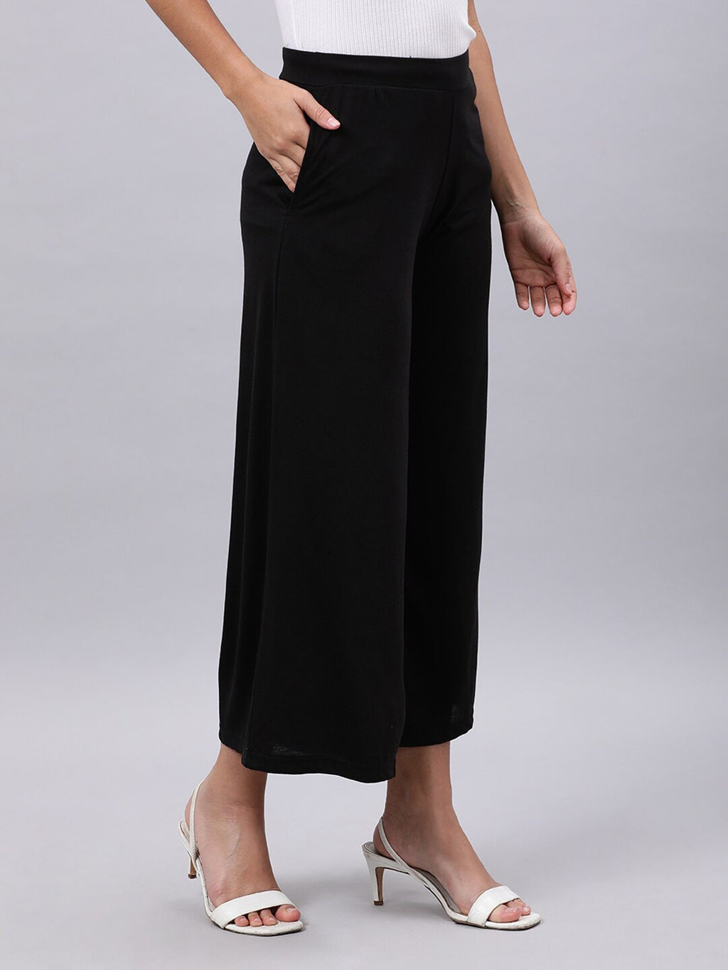 Souchii Black Liva Palazzos - Distacart