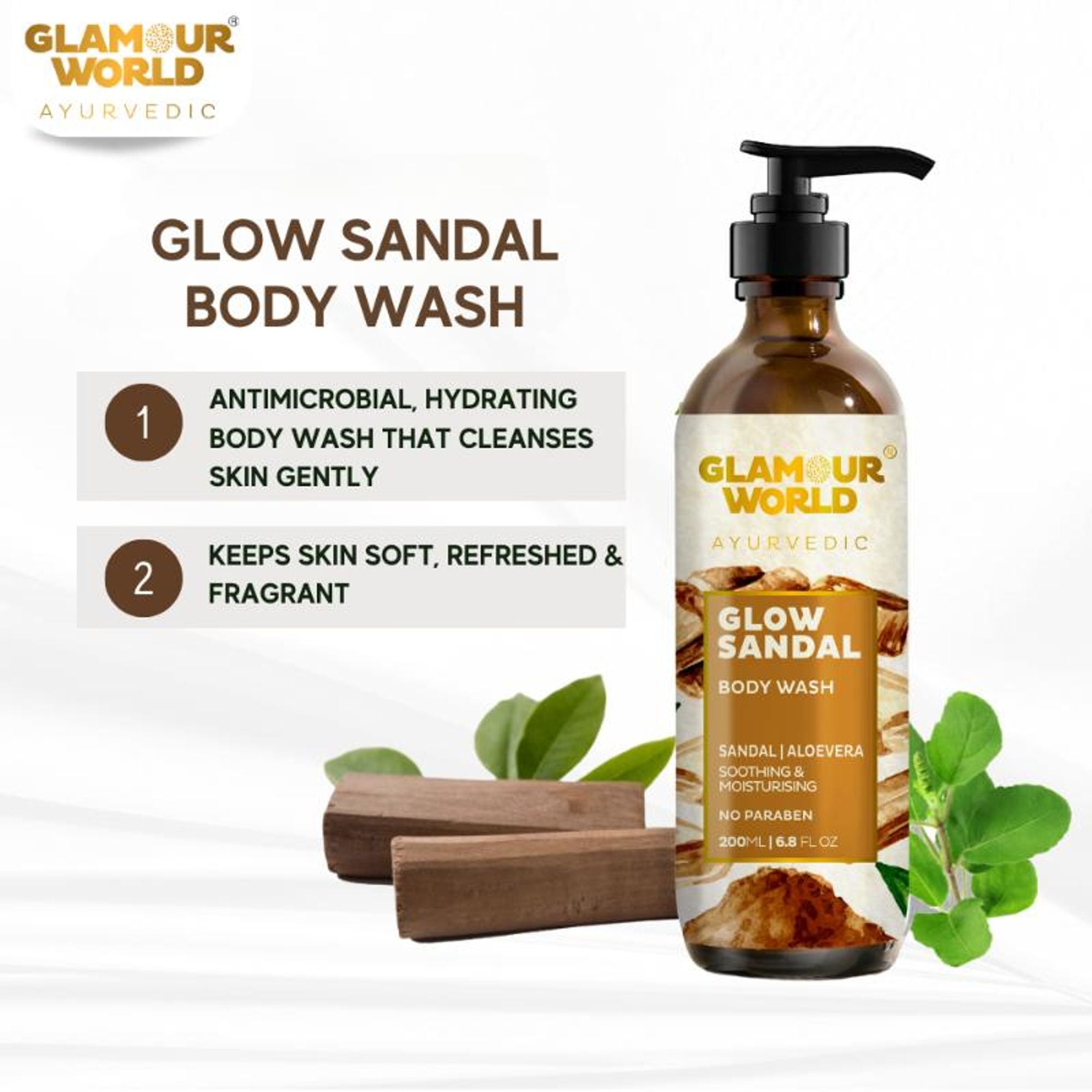GLAMOUR WORLD AYURVEDIC Glow Sandal Body Wash