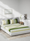 DDecor Green & White Ethnic Motifs 140 TC Cotton Queen Bedsheet with 2 Pillow Covers
