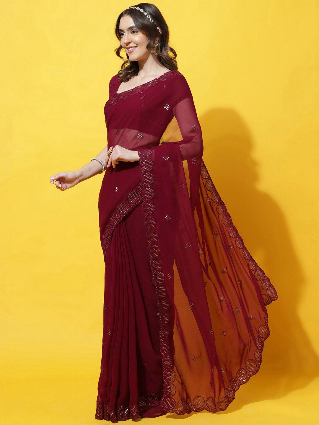 kasee Embellished Sequinned Saree - Distacart