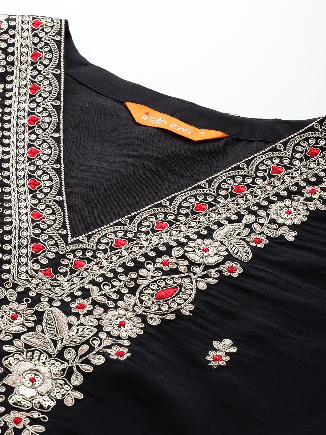 Indo Era Ethnic Motifs Embroidered Sequinned Kurta With Trousers & Dupatta - Distacart