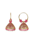 Gold-Plated Alloy Hoop And Jhumki Earrings - The Pari - Distacart
