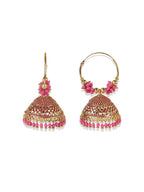Gold-Plated Alloy Hoop And Jhumki Earrings - The Pari - Distacart