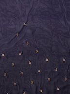 kasee Women Blue & Gold-Toned Floral Embroidered Art Silk Saree