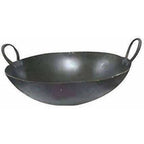 Iron Kadhai with Handle (Black, Medium)