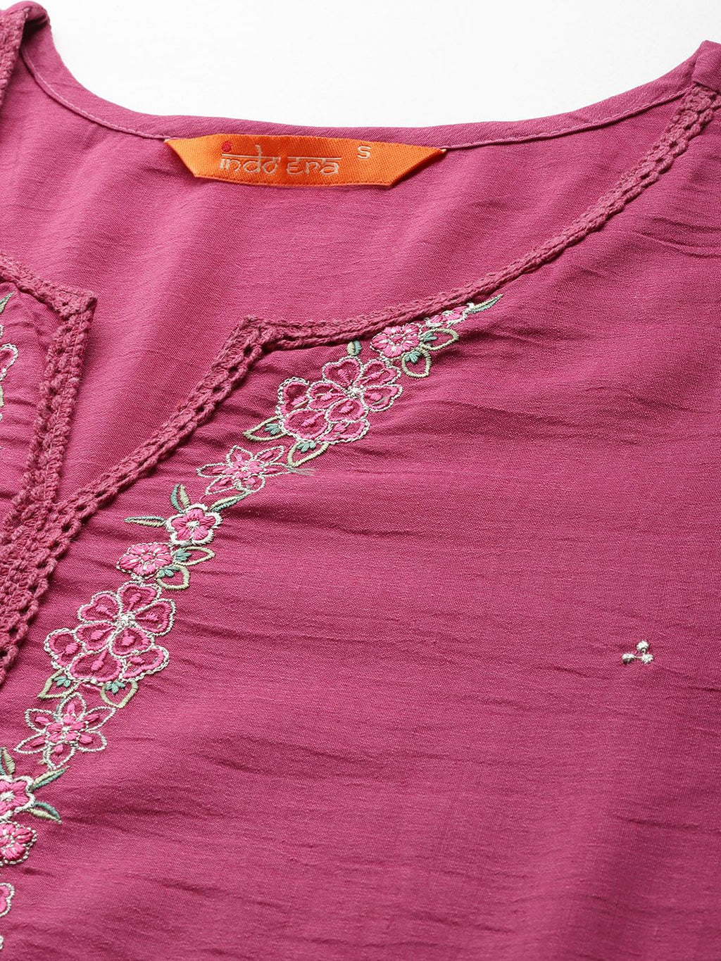 Indo Era Floral Embroidered Thread Work Kurta with Trousers & Dupatta - Distacart