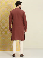 House of Pataudi Men Floral Embroidered Sequined Floral Jashn Kurta