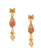 Aadita Gold Plated Temple Choker Ruby Jewellery Set - Distacart