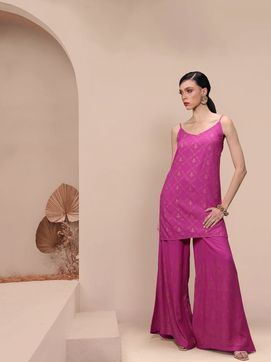 All About You Foil Printed Regular Kurta with Palazzos