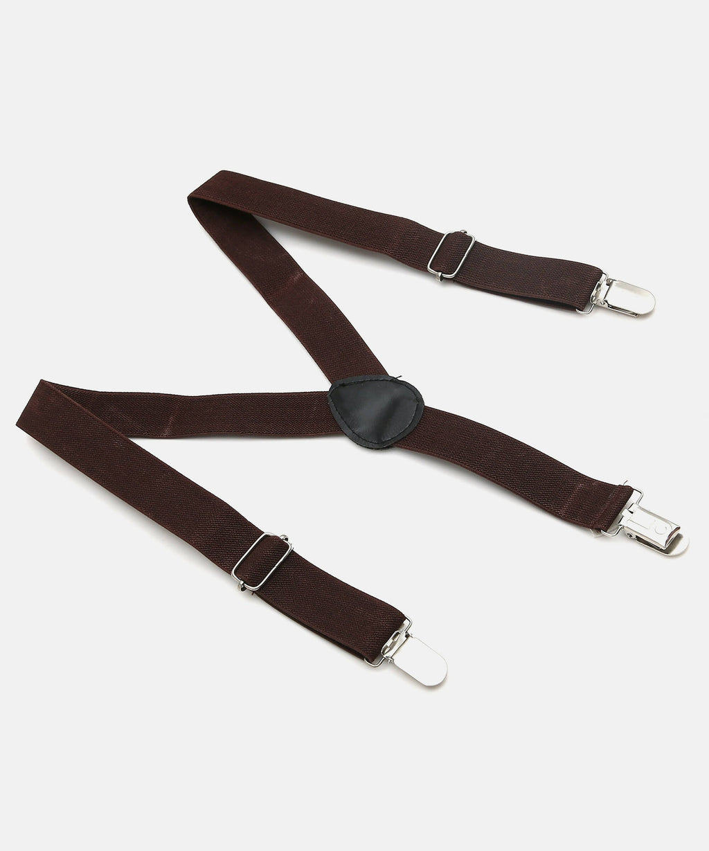 Manet Boys Solid Suspenders - Brown