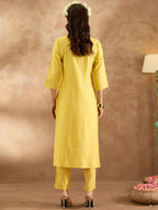Indo Era Women Ethnic Motifs Embroidered Regular Thread Work Kurta with Trousers - Distacart