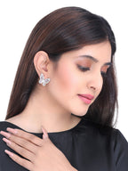 Yellow Chimes Silver-Toned & Pink Quirky Butterfly Studs Earrings - Distacart
