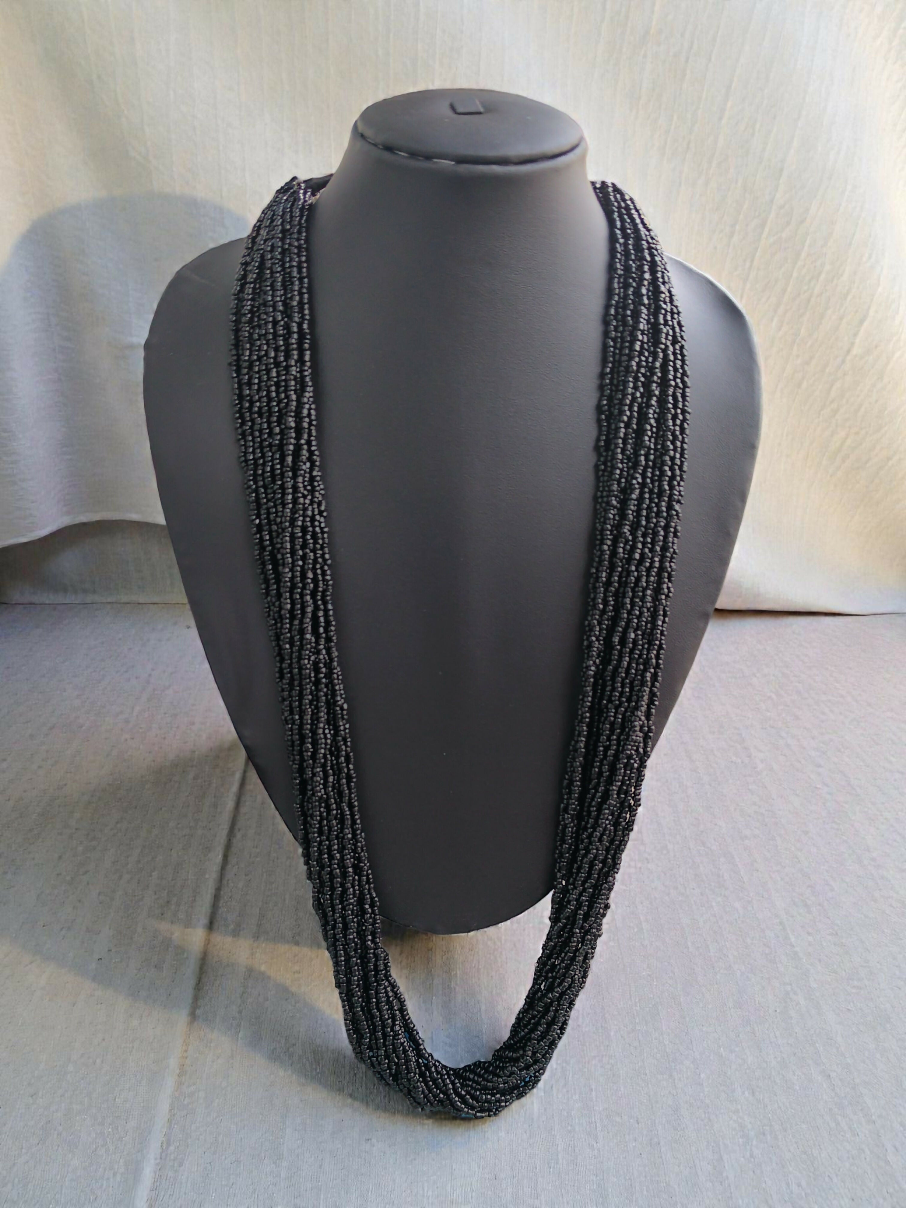 Inhanns Rangsaaz 20-Layer Luxe Long Beaded Only Necklace - Black Only Neckalce 20 Layer Long