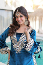 Joban Fashion Rama Kurta Set Velvet Sequins , Zari, Coding & Thread Embroidered work - Distacart