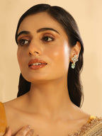 Nuyug 22K Gold Plated Kundan Paradise Green Studs - Distacart