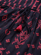 All About You Women Blue & Pink Bandhani Printed Pleated Kurti with Palazzos