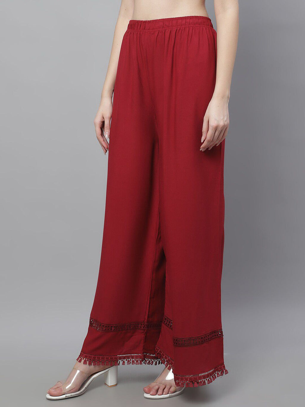 TAG 7 Women Hem Design Flared Ethnic Palazzos