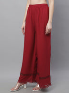 TAG 7 Women Hem Design Flared Ethnic Palazzos