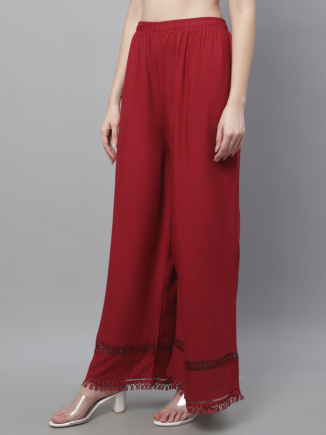 TAG 7 Women Hem Design Flared Ethnic Palazzos