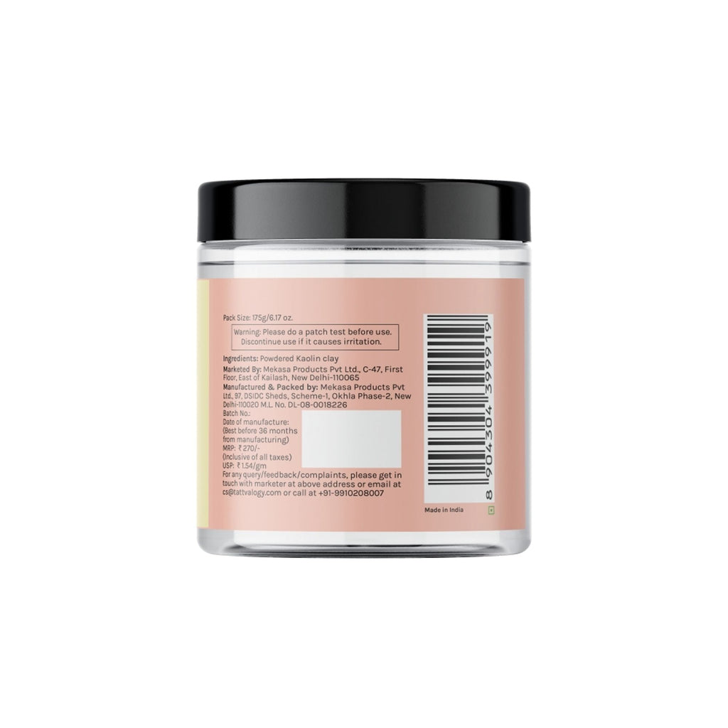 Tattvalogy Kaolin Clay - Fights Acne & Blackheads, Reduces Oily Skin for Clear, Balanced Complexion - Distacart