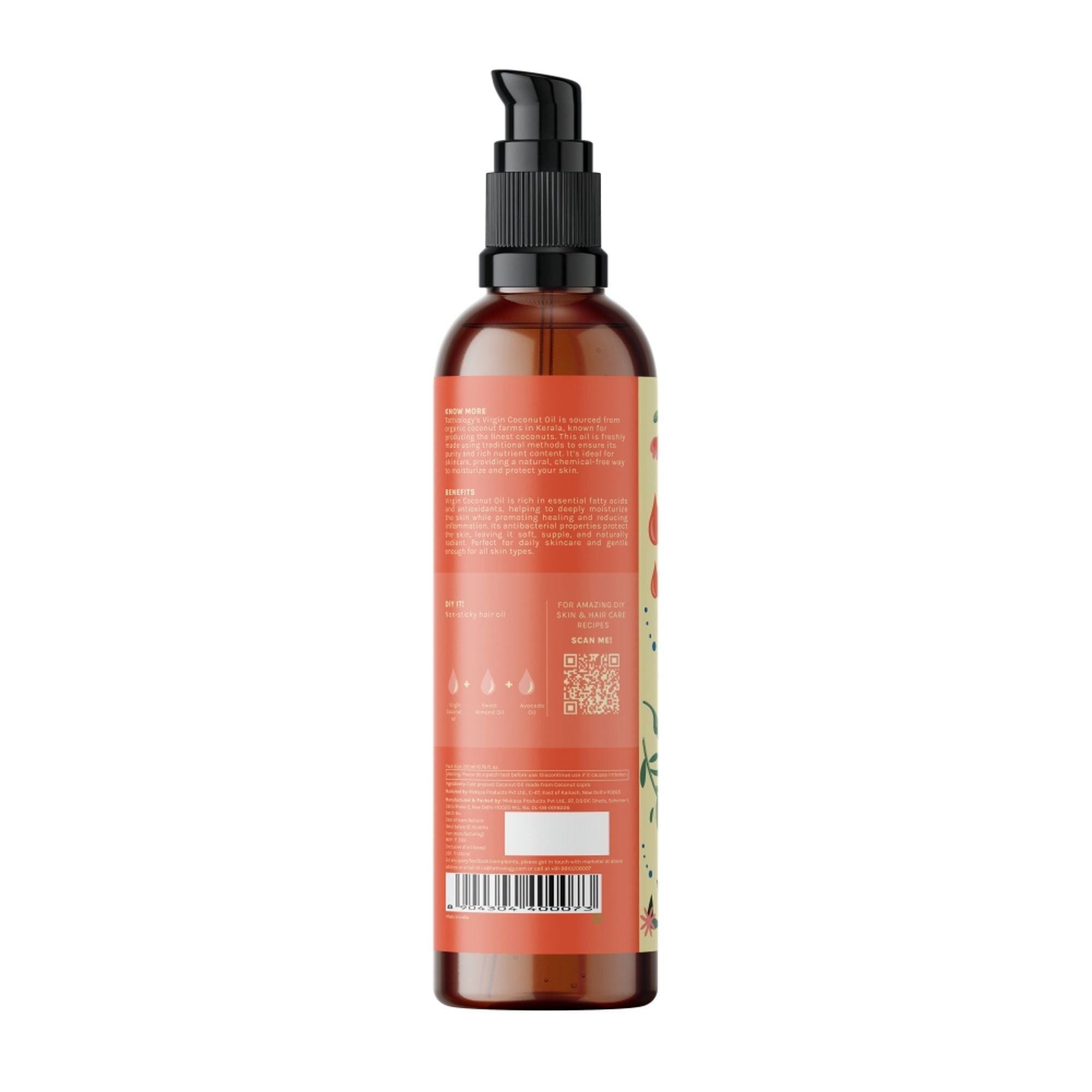 Tattvalogy Virgin Coconut Oil - Organic, Lightweight, Deep Moisturizer for Skin & Healthy Hair Care - Distacart