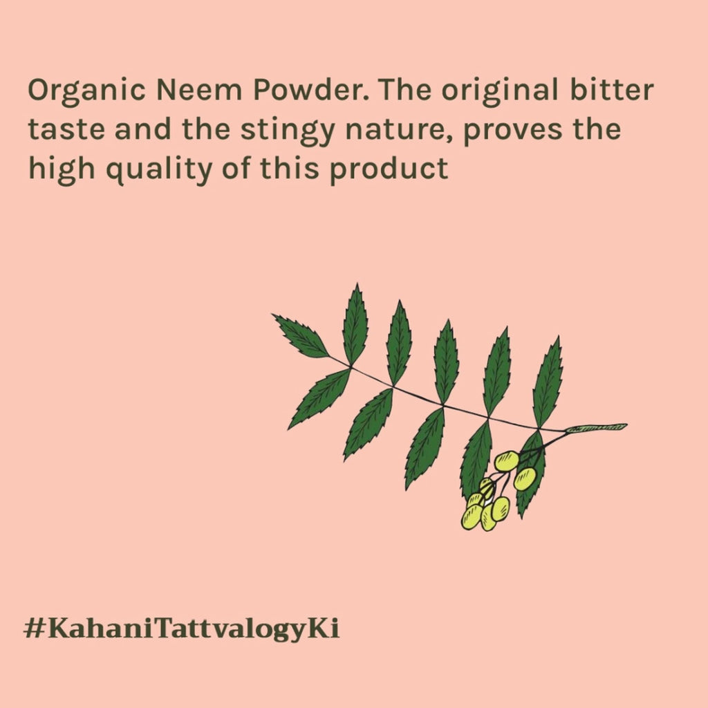 Tattvalogy Organic Neem Powder - Fights Acne & Dandruff, Purifying Face & Hair Mask for Healthy Skin - Distacart