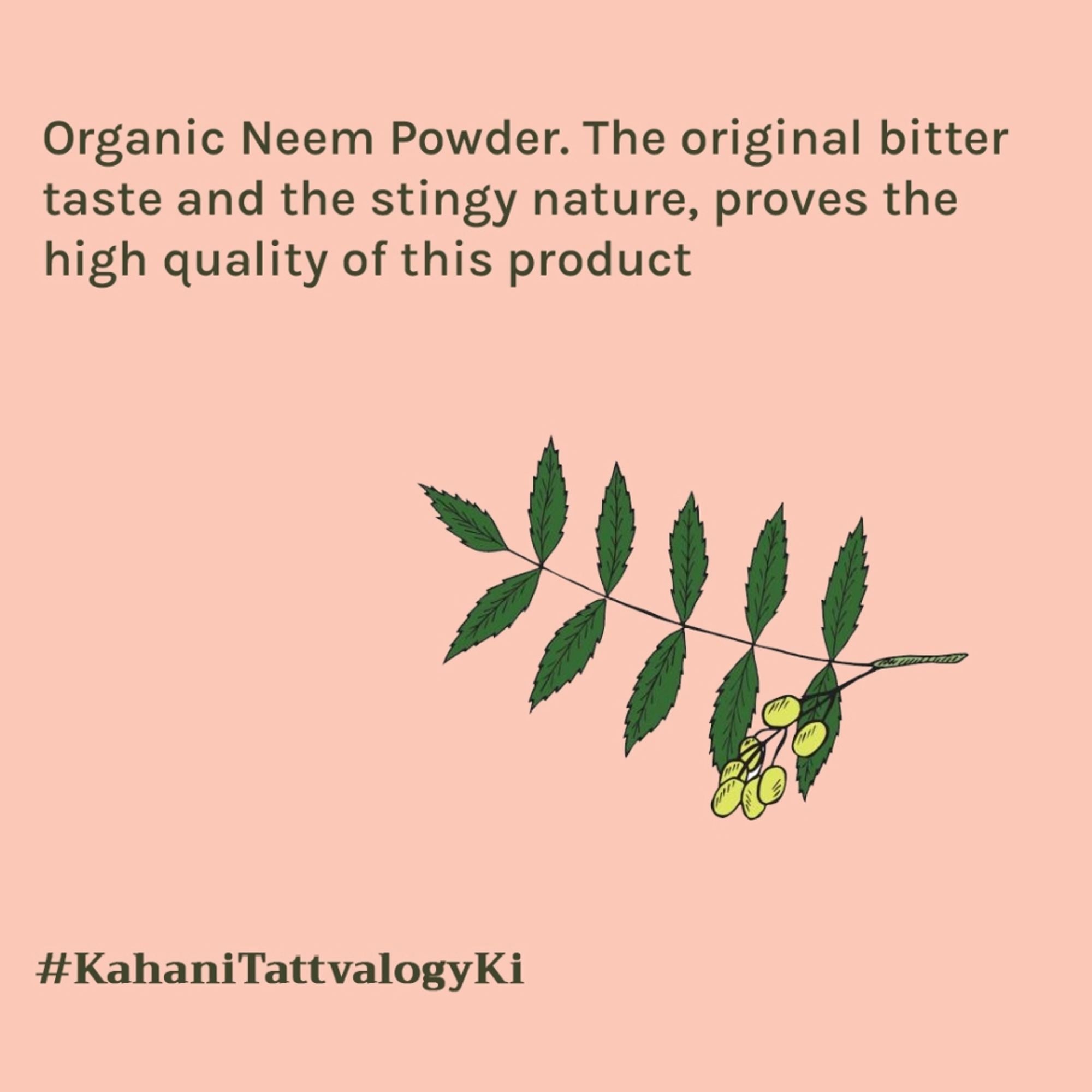 Tattvalogy Organic Neem Powder - Fights Acne & Dandruff, Purifying Face & Hair Mask for Healthy Skin - Distacart