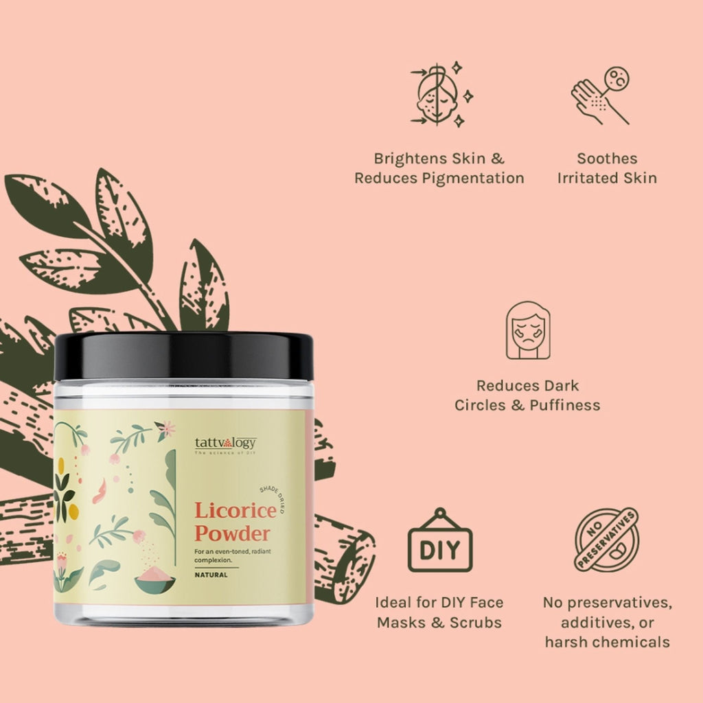 Tattvalogy Licorice Powder - Fades Dark Spots & Pigmentation, Brightens & Evens Skin Tone Naturally - Distacart