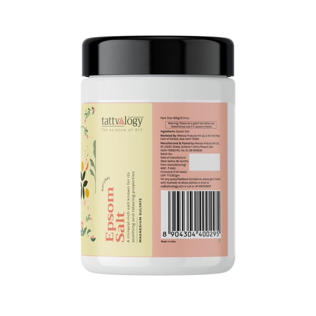 Tattvalogy Pharma Grade Epsom Salt - Muscle Relief, Feet Soak & Relaxing Bath Salt for Ultimate Care - Distacart