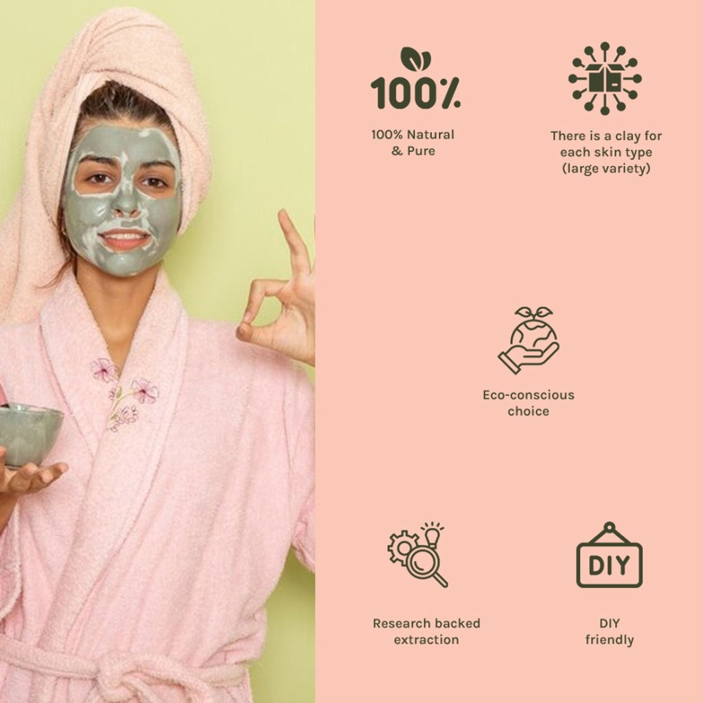 Tattvalogy Rose Clay -Pink Kaolin Clay, Detoxifies, Absorb Excess Oil & Improves Skin Tone & Texture