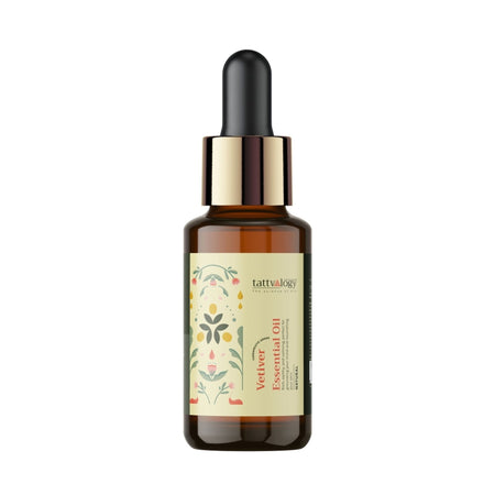Tattvalogy Vetiver Essential Oil - Nourishes Skin, Heals Marks, Reduces Stretch Marks, Earthy Aroma