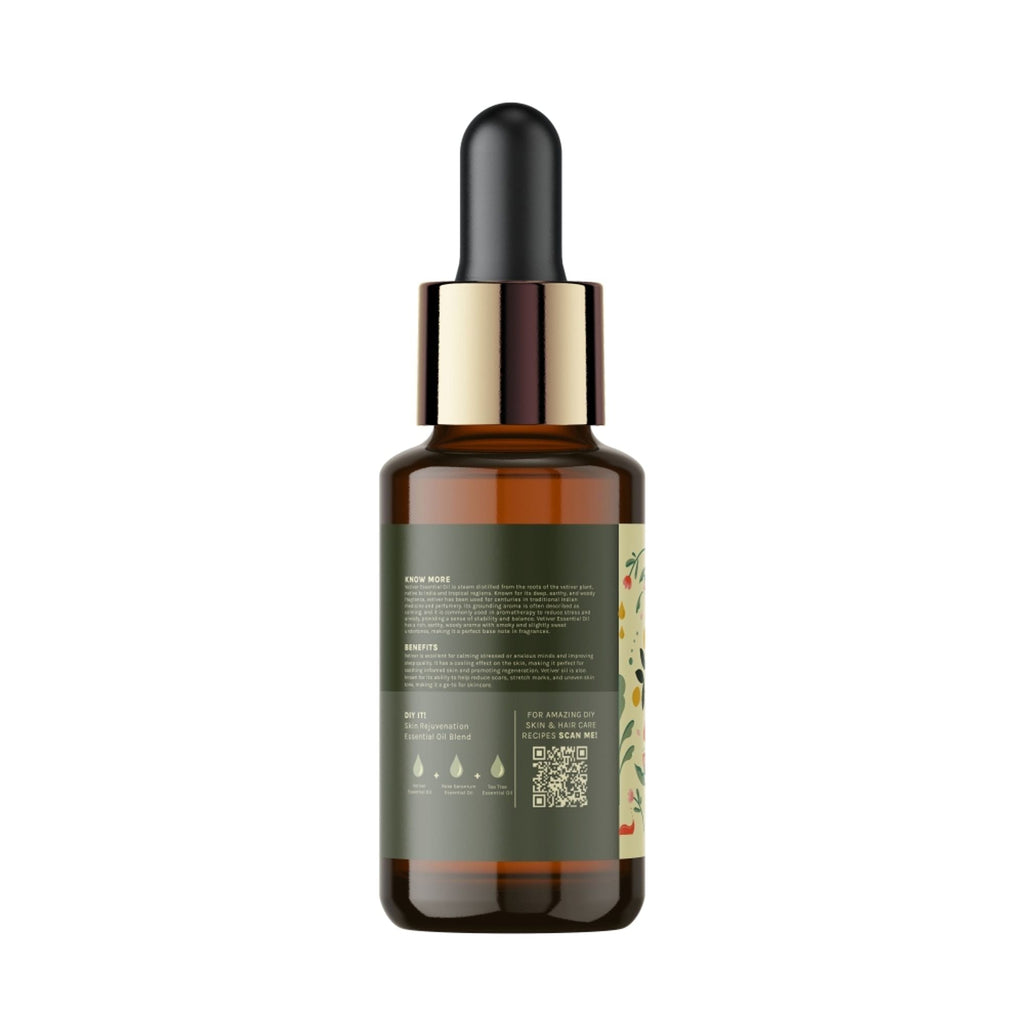 Tattvalogy Vetiver Essential Oil - Nourishes Skin, Heals Marks, Reduces Stretch Marks, Earthy Aroma - Distacart
