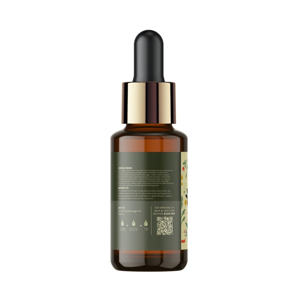 Tattvalogy Clary Sage Essential Oil - Reduces Dandruff, Boosts Hair Growth, Natural Antidepressant