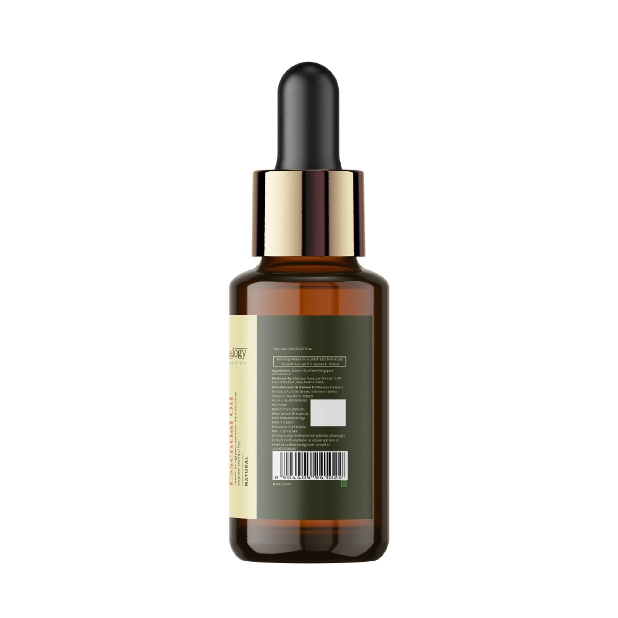 Tattvalogy Frangipani Essential Oil - Glowing Skin, Rich Flowery Fragrance, Use as a Natural Perfume