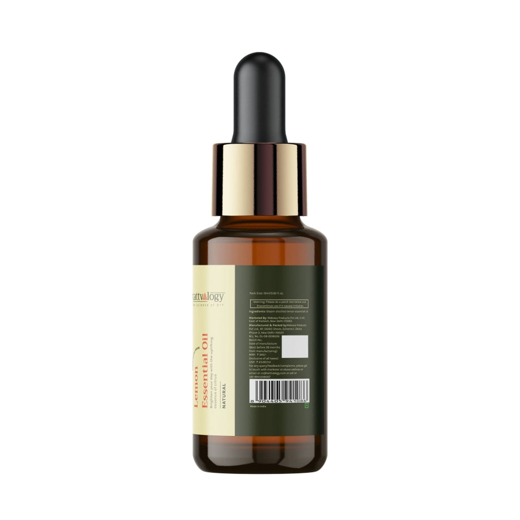 Tattvalogy Lemon Essential Oil - Therapeutic Grade, Mood Booster, Evens Skin Tone for Radiant Glow - Distacart
