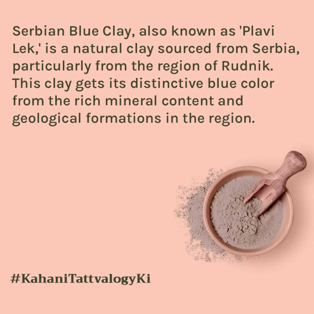 Tattvalogy Serbian Blue Clay - Detoxifies, Purifies Pores & Restores Glow for Balanced, Healthy Skin - Distacart