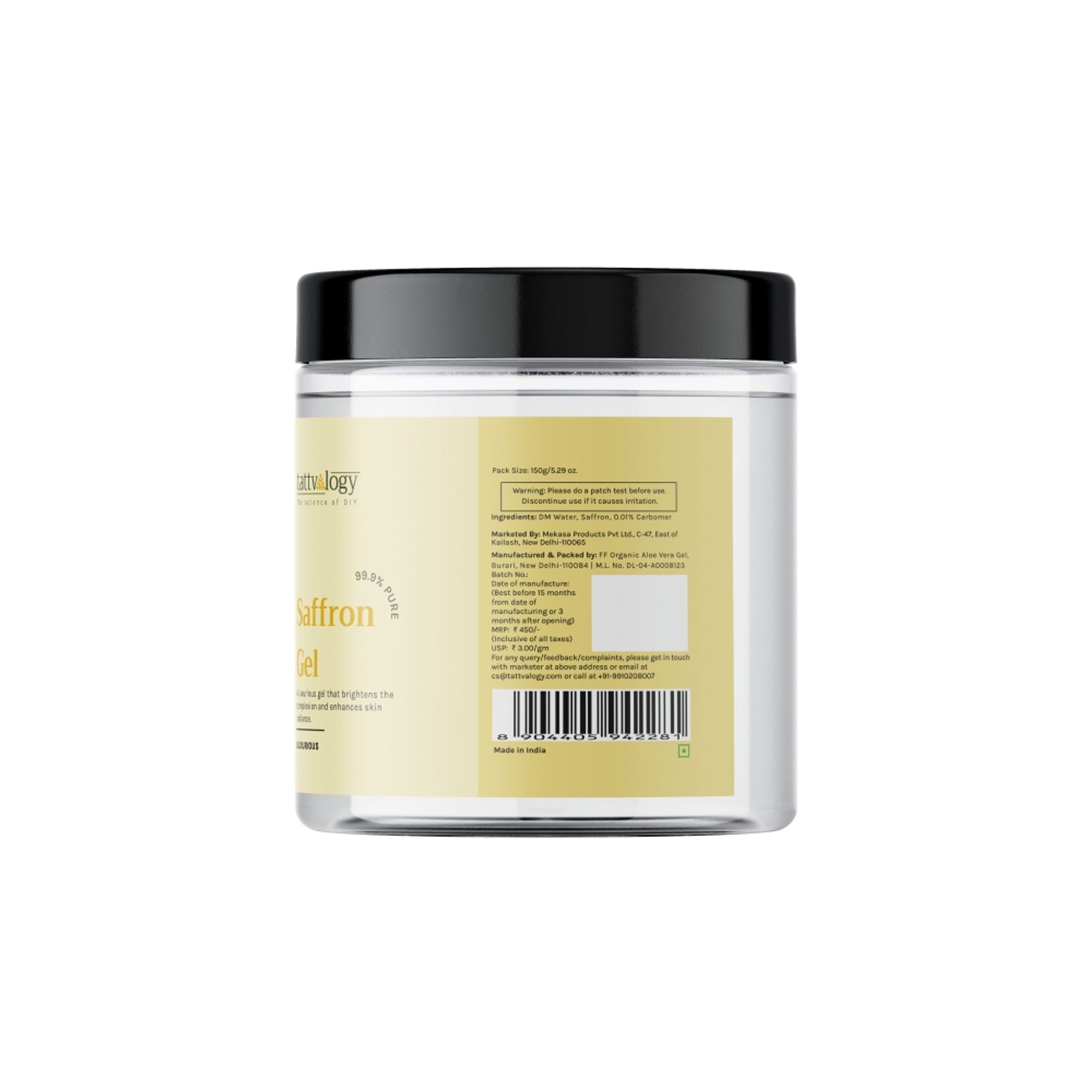 Tattvalogy Luxurious Saffron Gel - Pure Saffron, Brightens Skin, Reduces Pigmentation & Adds Glow