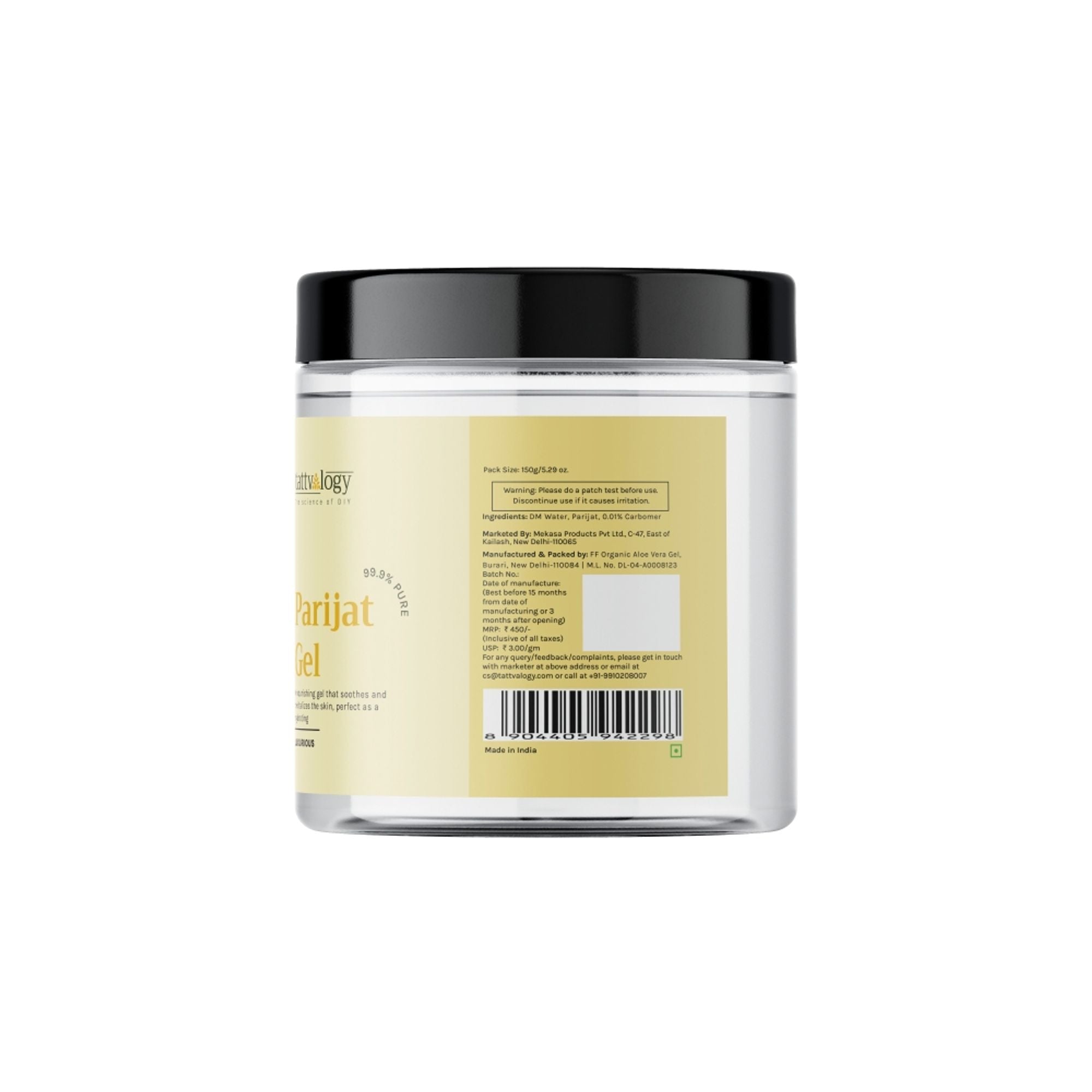 Tattvalogy Parijat Gel - Soothes Skin, Reduces Acne & Pigmentation for a Clear, Radiant Complexion - Distacart