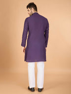 Vastranavya Dusty Purple Exclusive Festival Wear Viscose Silk Thread & Sequence Embroidered Work Kurta with Dupatta