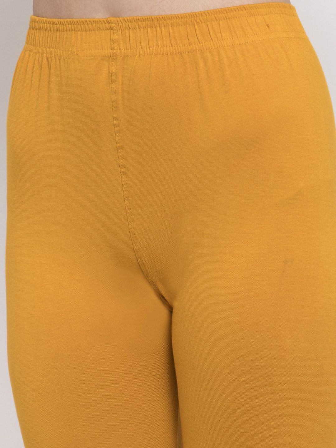 TAG 7 Women Pack Of 2 Mustard Yellow & Pink Solid Ankle-Length Leggings