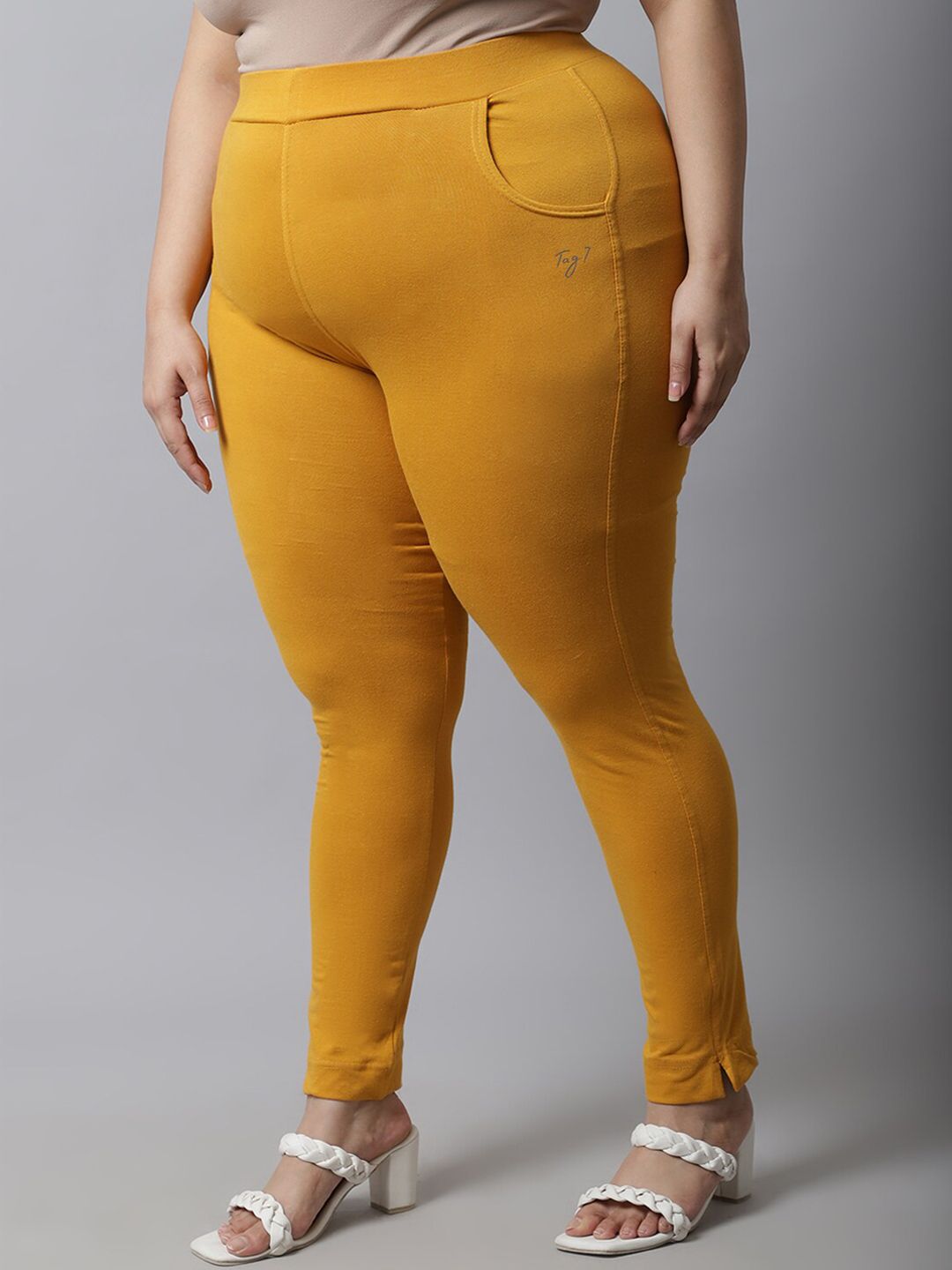 TAG 7 Women Plus Size Cotton Ankle-Length Leggings